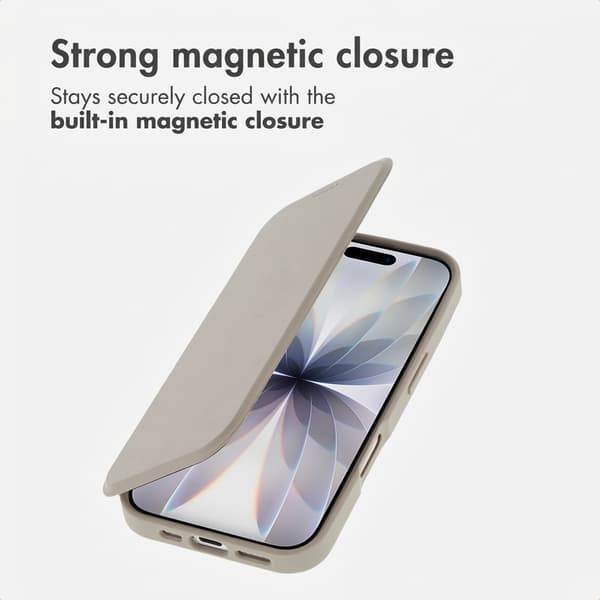 Transparent bookcase med MagSafe til Apple iPhone 17 - Beige