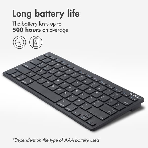 imoshion Wireless Bluetooth Keyboard - Wireless Keyboard - QWERTY - Black