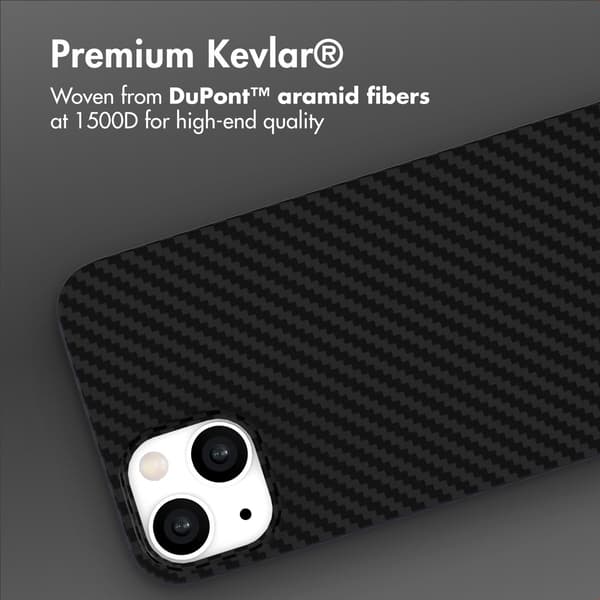 Accezz MagSafe Kevlar® bagsidecover til Apple iPhone 14 - Sort