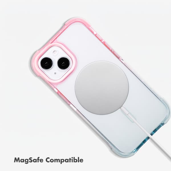 Selencia Gradient MagSafe Baksida för Apple iPhone 15 - Rosa / Blå
