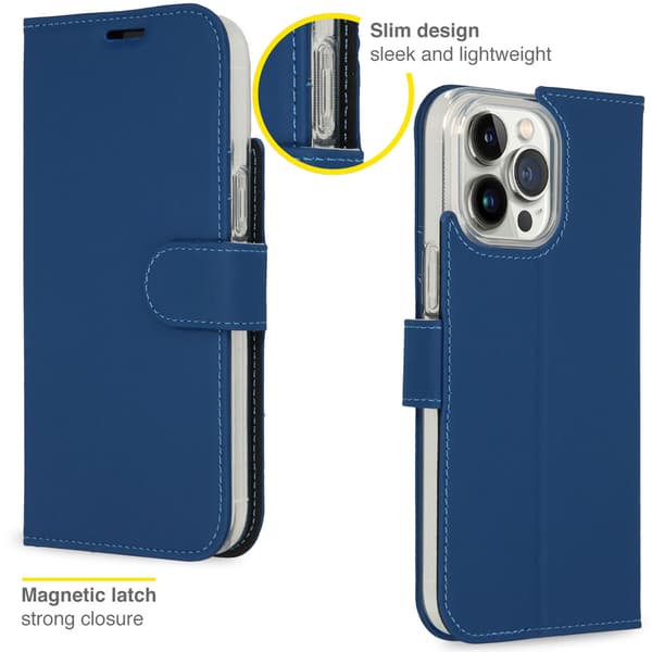 Accezz Wallet softcase bogomslag til Apple iPhone 14 Pro Max - Mørkeblå