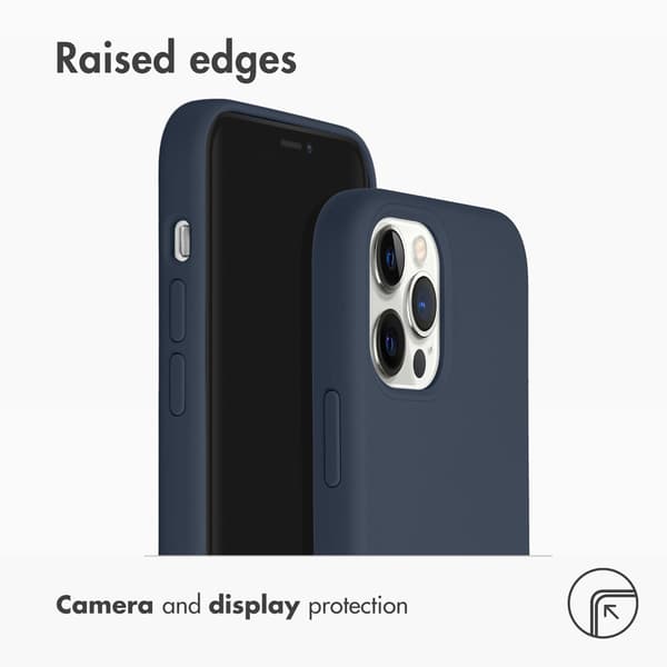 Accezz Liquid silicone bagside-cover med MagSafe til Apple iPhone 12 (Pro) - Mørkeblå