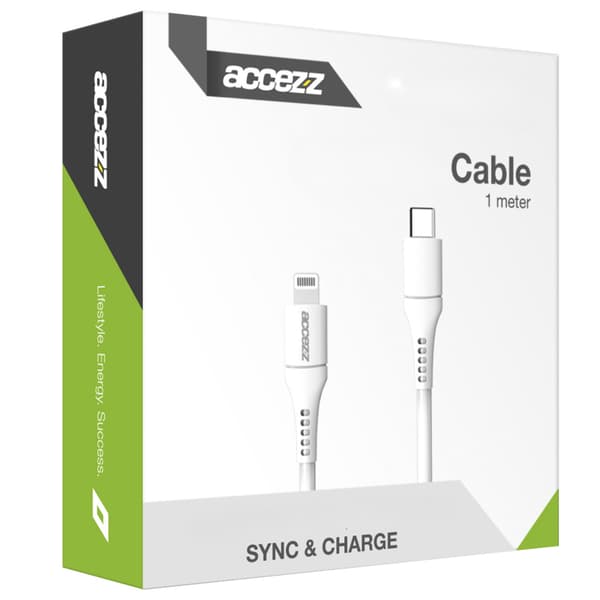 Accezz Lightning to USB-C cable - MFi certification - 1 metre - White