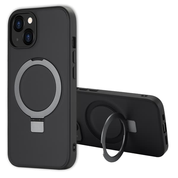 Accezz Ring Stand bagside-cover med MagSafe til Apple iPhone 13 - Sort