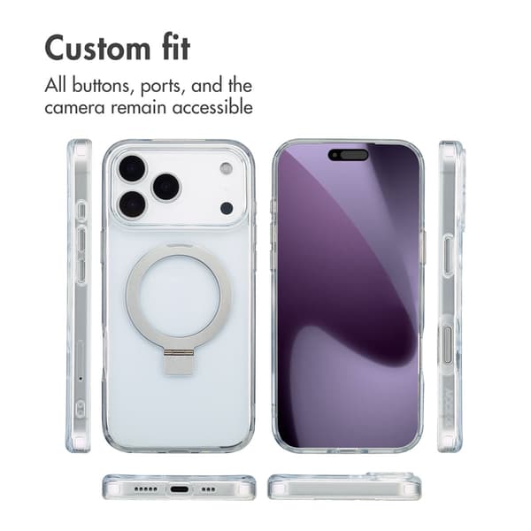 Accezz Ringstativ Baksida med MagSafe för Apple iPhone 17 Pro - Transparent