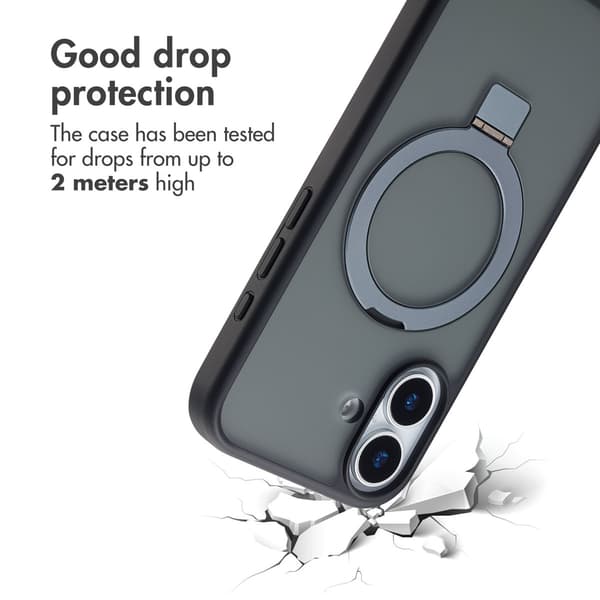 Accezz Ring Stand bagside-cover med MagSafe til Apple iPhone 17 - Sort