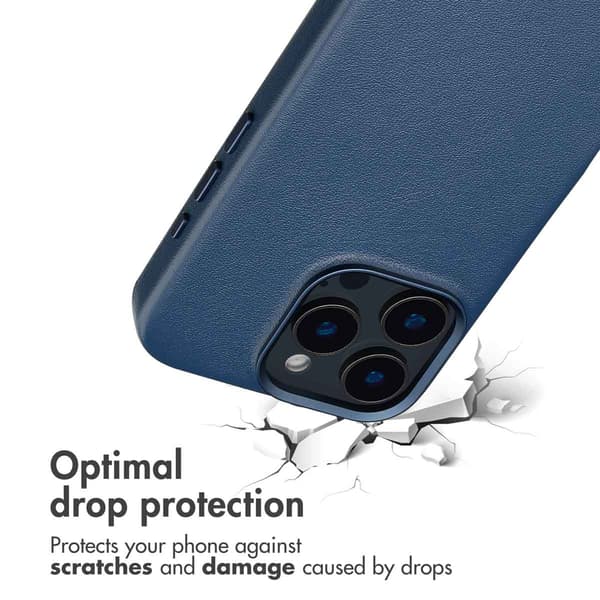 Accezz Läder Baksida MagSafe för Apple iPhone 16 Pro - Nightfall Blue