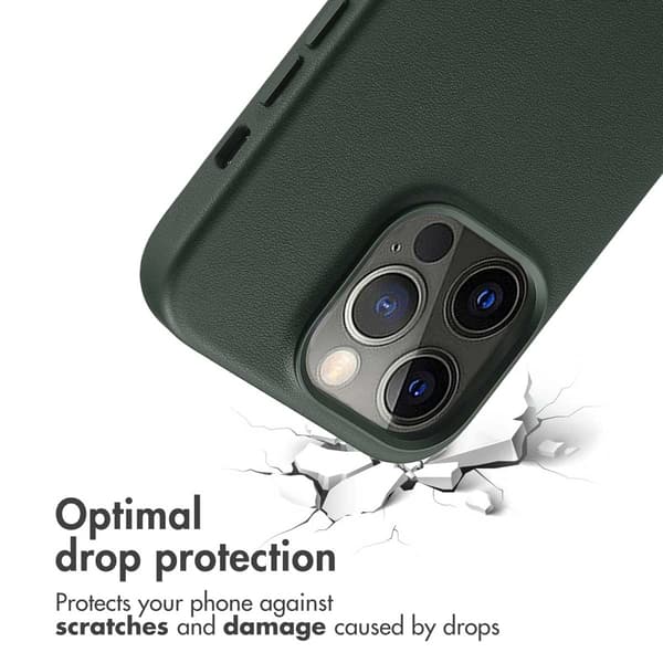 Accezz Läder Baksida MagSafe för Apple iPhone 14 Pro - Cedar Green