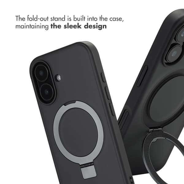 Accezz Ringstativ Baksida med MagSafe för Apple iPhone 16 - Svart