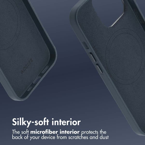 Accezz Läder Baksida MagSafe för Apple iPhone 13 Pro - Nightfall Blue