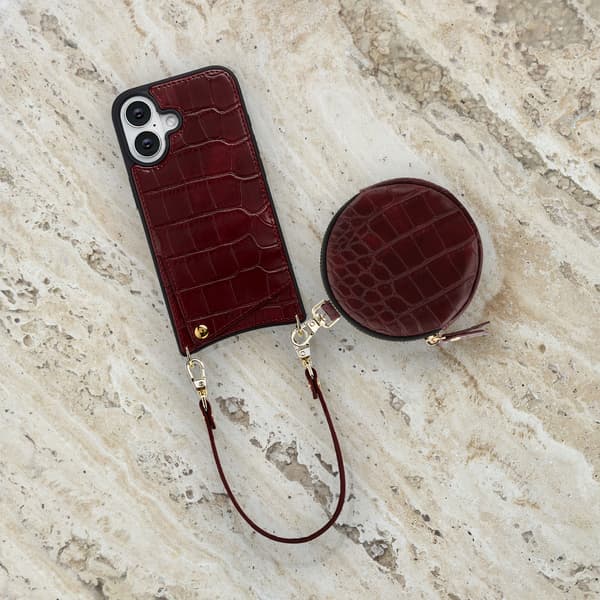 Selencia Nova Mini Pouch - Croco Burgundy