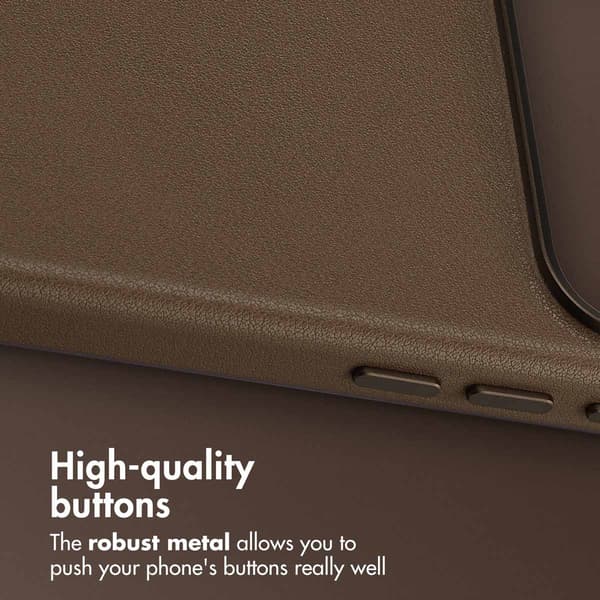 Accezz Läder Baksida MagSafe för Apple iPhone 17 Pro Max - Coffee Brown