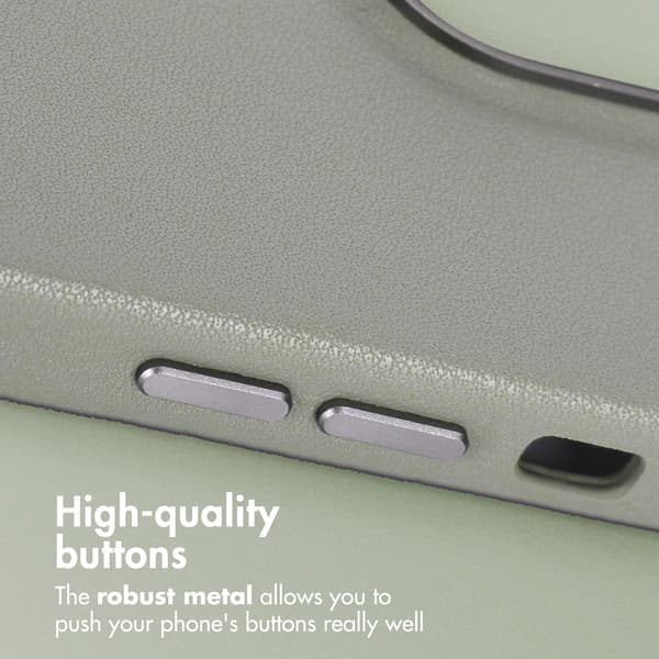 Accezz Läder Baksida MagSafe för Apple iPhone 14 Pro - Light Grey
