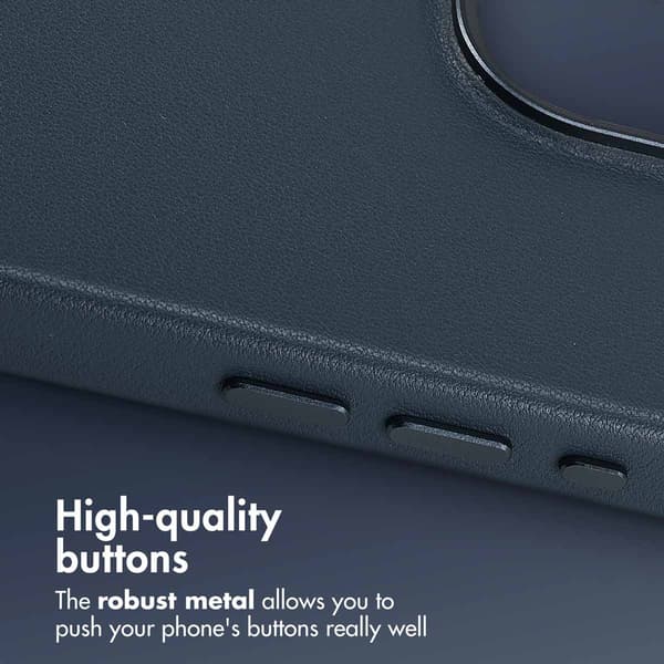 Accezz Läder Baksida MagSafe för Apple iPhone 15 Pro Max - Nightfall Blue