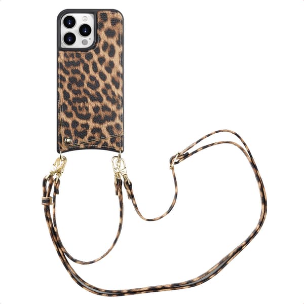 Selencia Nova Fodral med Rem och Kortficka för Apple iPhone 15 Pro Max - Leopard