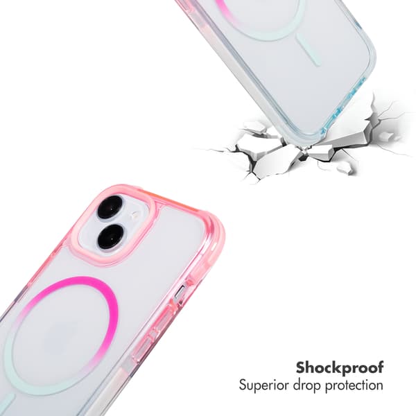 Selencia Gradient bagsidecover med MagSafe til Apple iPhone 15 - Lyserød / Blå