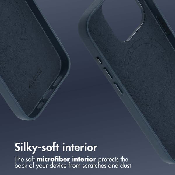 Accezz Läder Baksida MagSafe för Apple iPhone 15 Pro - Nightfall Blue