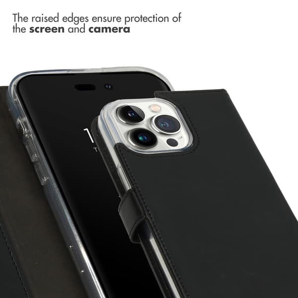 Selencia Ægte læder bogomslag til Apple iPhone 14 Pro Max - Sort
