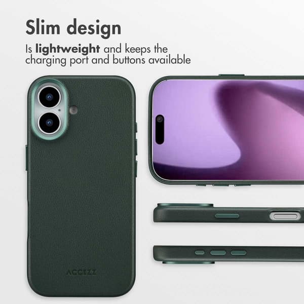 Accezz Läder Baksida MagSafe för Apple iPhone 17 - Cedar Green