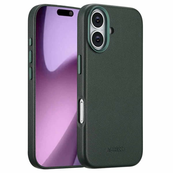 Accezz Läder Baksida MagSafe för Apple iPhone 17 - Cedar Green