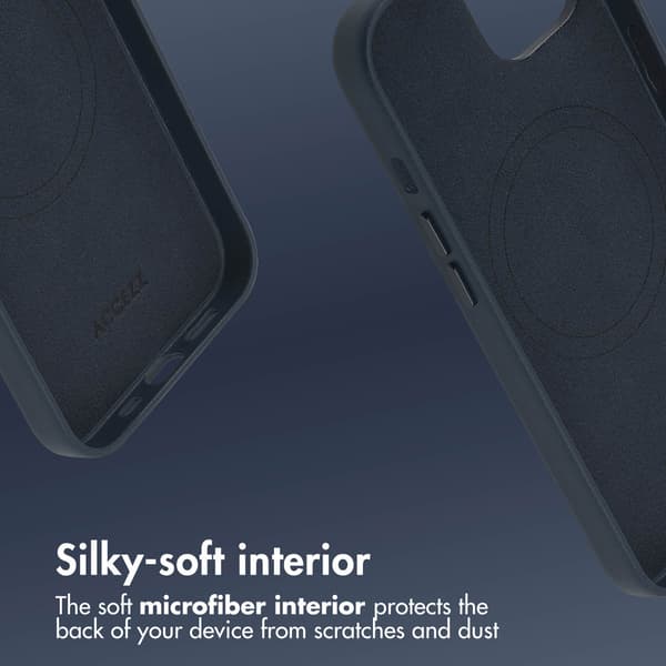 Accezz Läder Baksida MagSafe för Apple iPhone 13 - Nightfall Blue