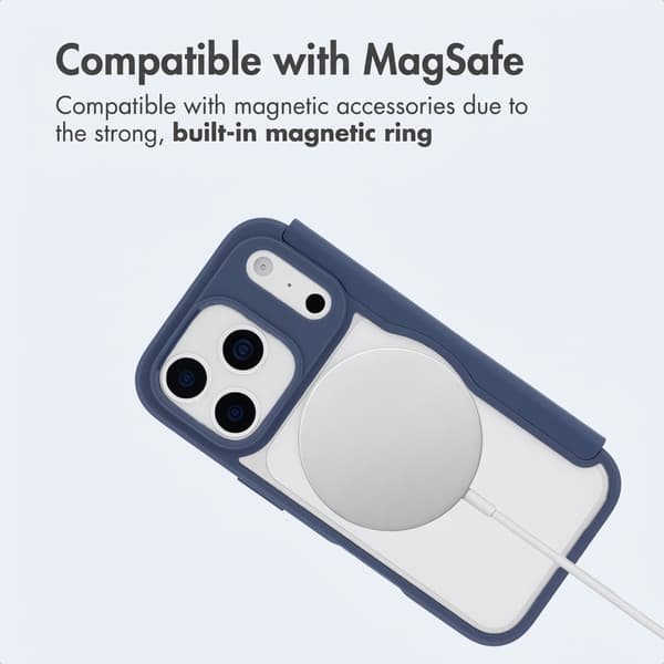 imoshion Transparent bookcase med MagSafe til Apple iPhone 17 Pro Max - Blå