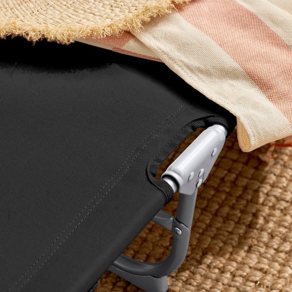 SoBuy Sammenklappelig Solseng – Liggestol til Terrasse&Have | Sort OGS35-SCH