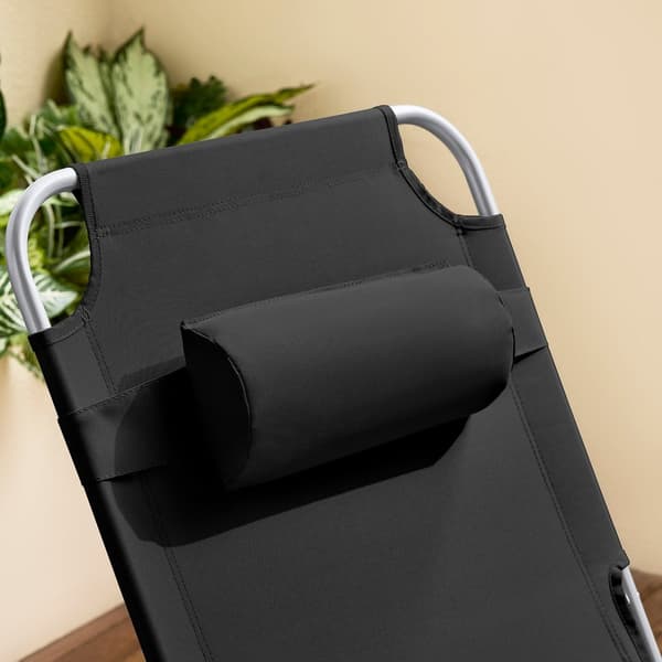 SoBuy Sammenklappelig Solseng – Liggestol til Terrasse&Have | Sort OGS35-SCH