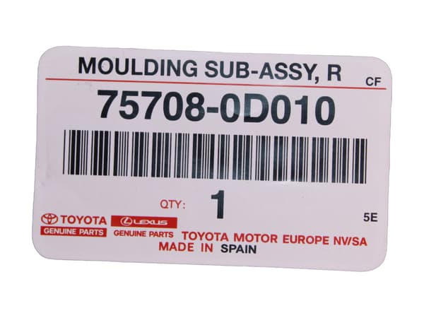 TOYOTA Yaris Triangulär dörrklädsel vänster bak 75708-0D010 OE