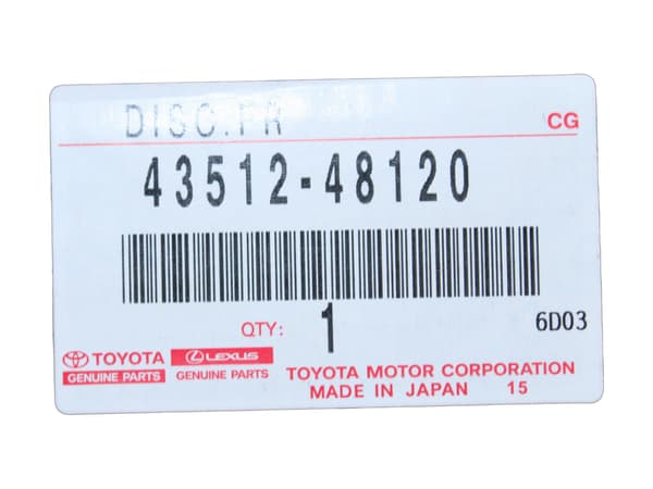 LEXUS Rx Främre bromsskiva 43512-48120 OE
