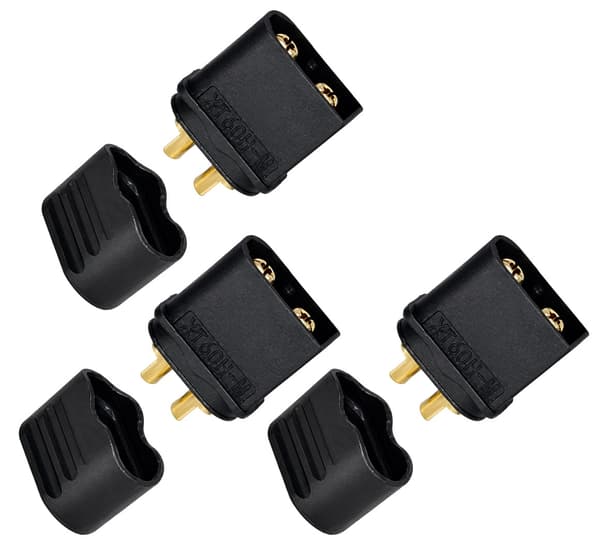 Bronto XT60 Svart med lock - 3x Hane