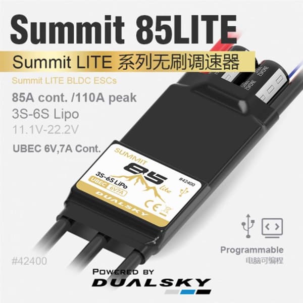 Dualsky Summit 85Lite 85A ESC 3-6S UBEC