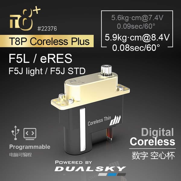 Dualsky T8 Kerneløs Plus Servo 5.9 kg/0.08 s