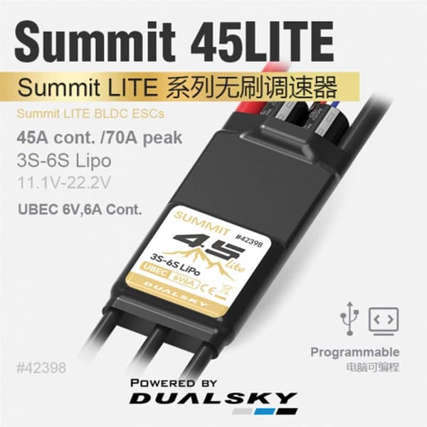 Dualsky Summit 45Lite 45A ESC 3-6S UBEC