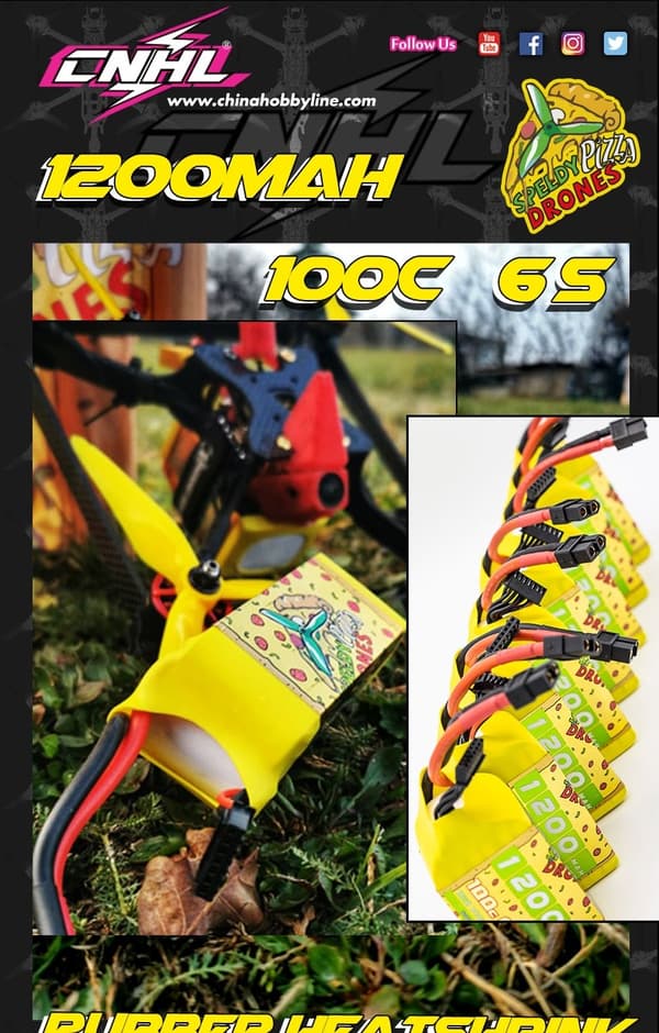 6s  1200mAh -120C - SpeedyPizzaDrones XT60