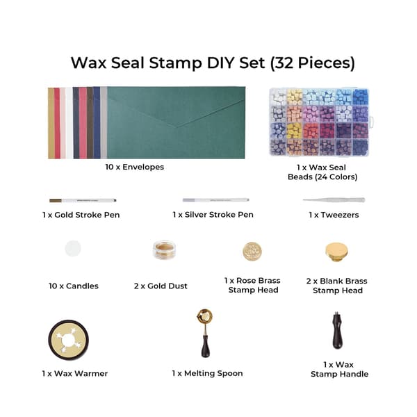 Vaxsigillstämpel DIY-set (32 delar)