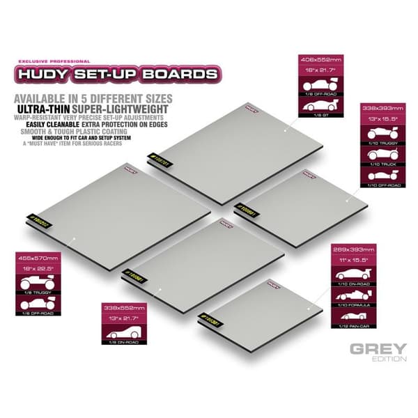 HUDY Flat Set-Up Board 1/8 Onroad - LW Black