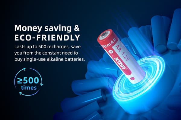 XTAR AA 1.2V 2500mAh Batterier 4stk