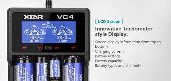 XTAR VC4 NimH / Li-Ion oplader