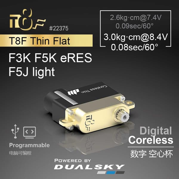 Dualsky T8F Thin Flat Servo 3kg/0.08s