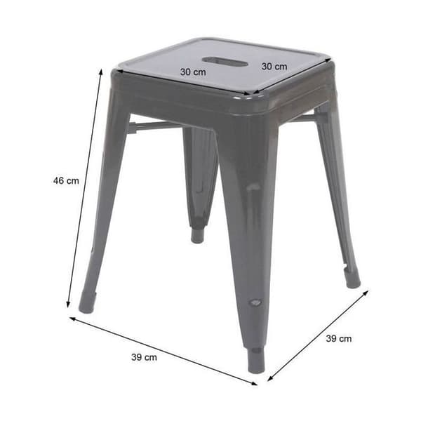 Mat vit taburett - Höjd 46 cm