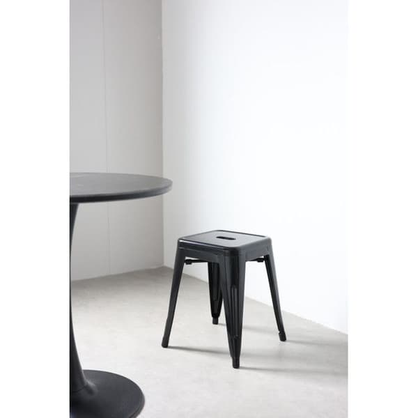 Svart glänsande metallstol i industriel stil - Höjd 46 cm