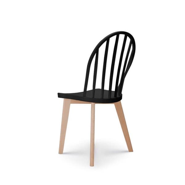 Svart EMY matstol med träben