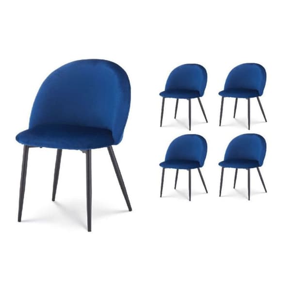 Set om 4 ISALYS stolar i mörkblå sammet