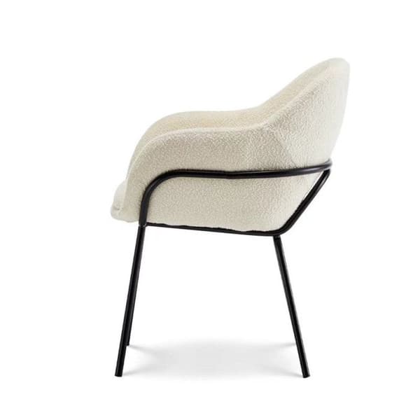 Beige tygsoffa ANDREA med bouclé och armstöd