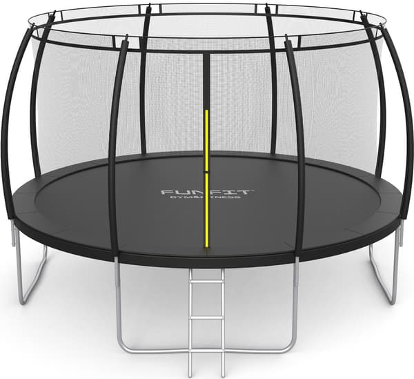 Trampolin med net - 374 cm - 12 FT - sort - op til 150 kg