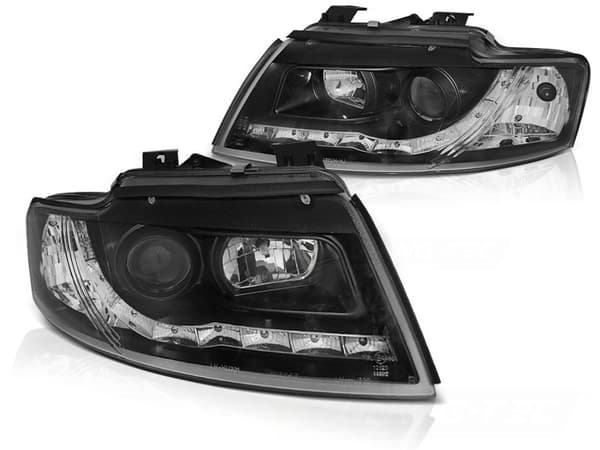 Forlygter med parkeringslys AUDI A4 B6 CABRIO 02-06 - SORT
