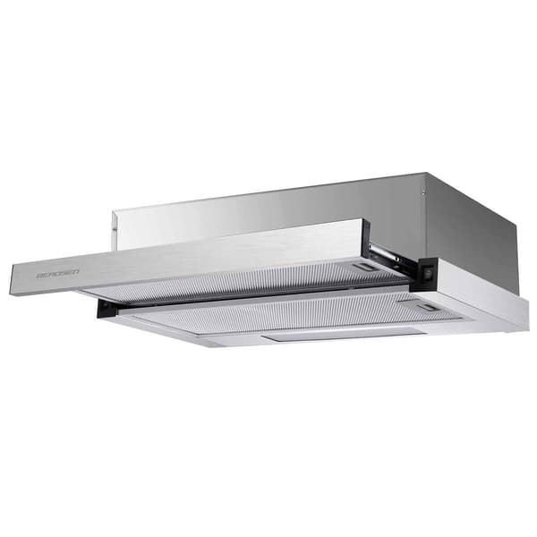 BERDSEN BT-233 Rustfrit stål udtræksemhætte med LED-belysning, 200 m3/u kapacitet