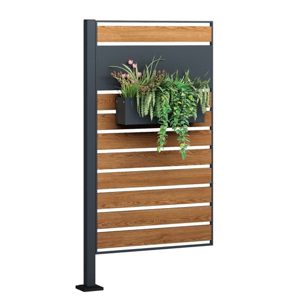 Sopkärlsskydd - 1 panel - 83x150 cm - antracit, trälook