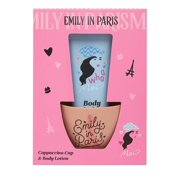 "Emily i Paris Cappuccino-kopp & kroppslotion"